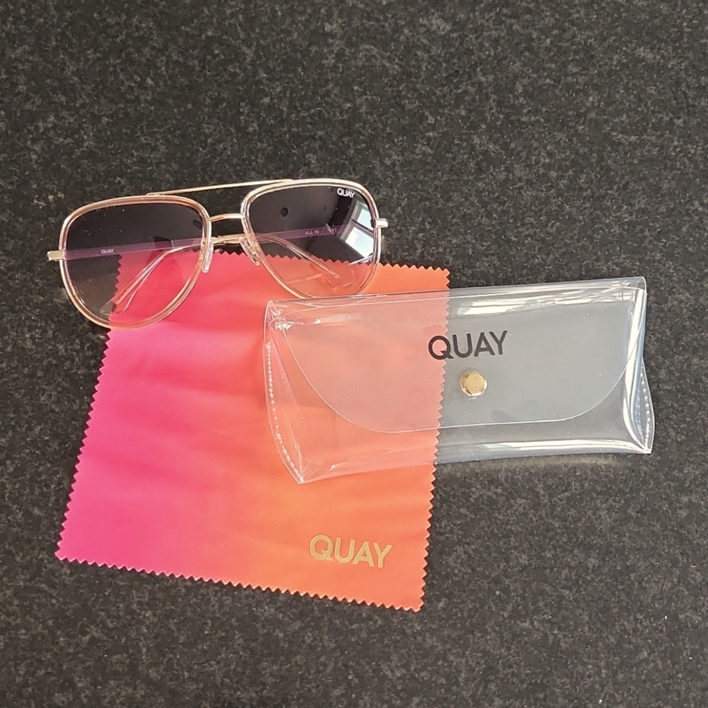 Quay All In 56mm Sunglasses Pink/Blue Fade